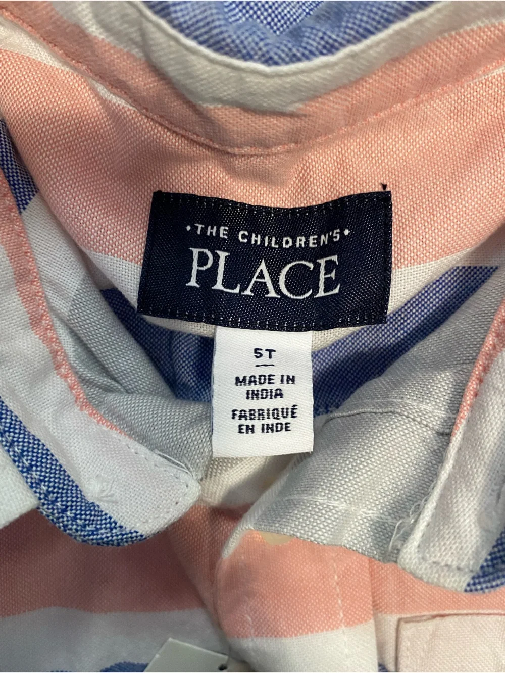 The Children's Place Short-Sleeve Striped Shirt in Blue, Coral, White
